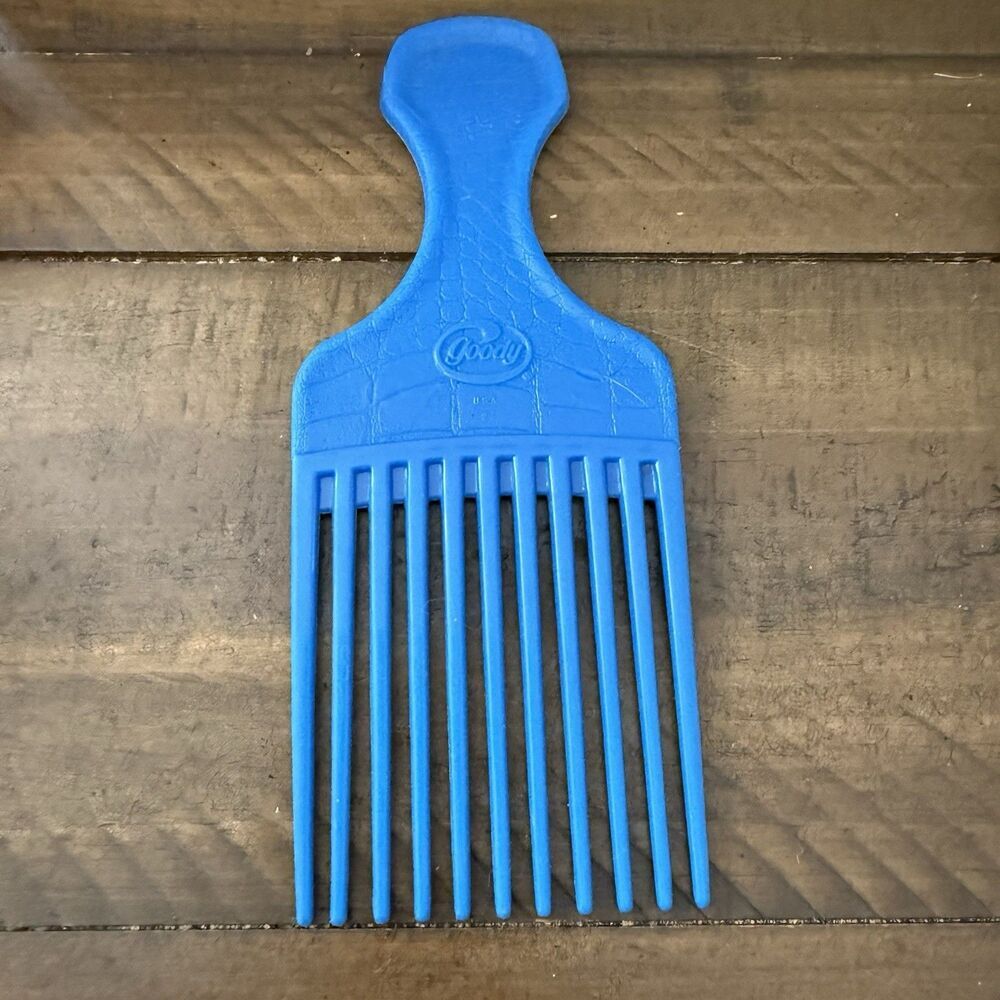 Vintage Goody Plastic Blue Crocodile Textured Hair Pick Comb Lift 90’s Not Used